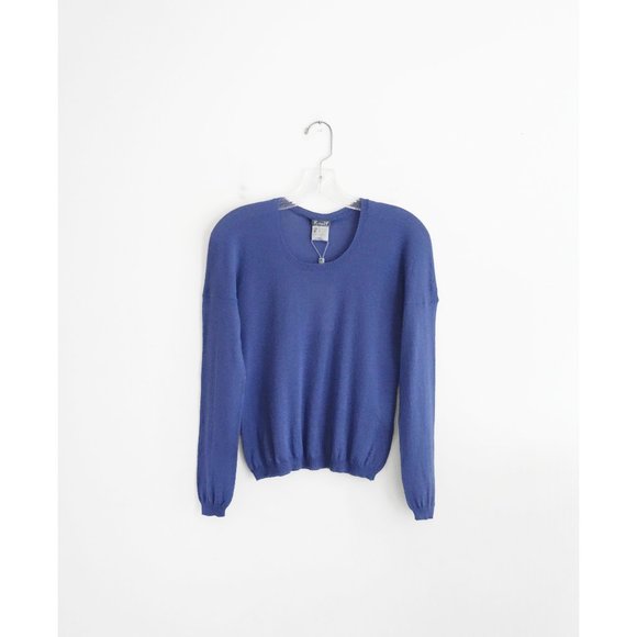 Kristensen du Nord Cornflower Blue Cotton Cashmere Sweater sz 1 US Small - NWT - Picture 1 of 3